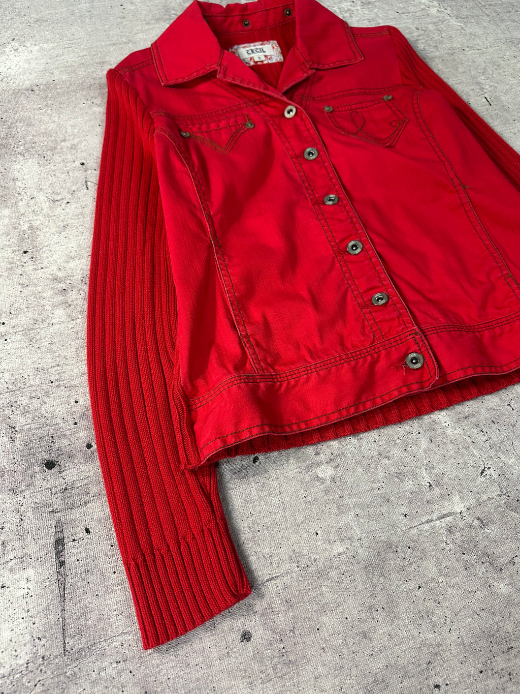 Chaqueta de Mezclilla con tejido CECIL