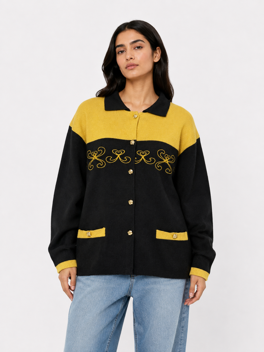 Chaleco Vintage Negro y Amarillo