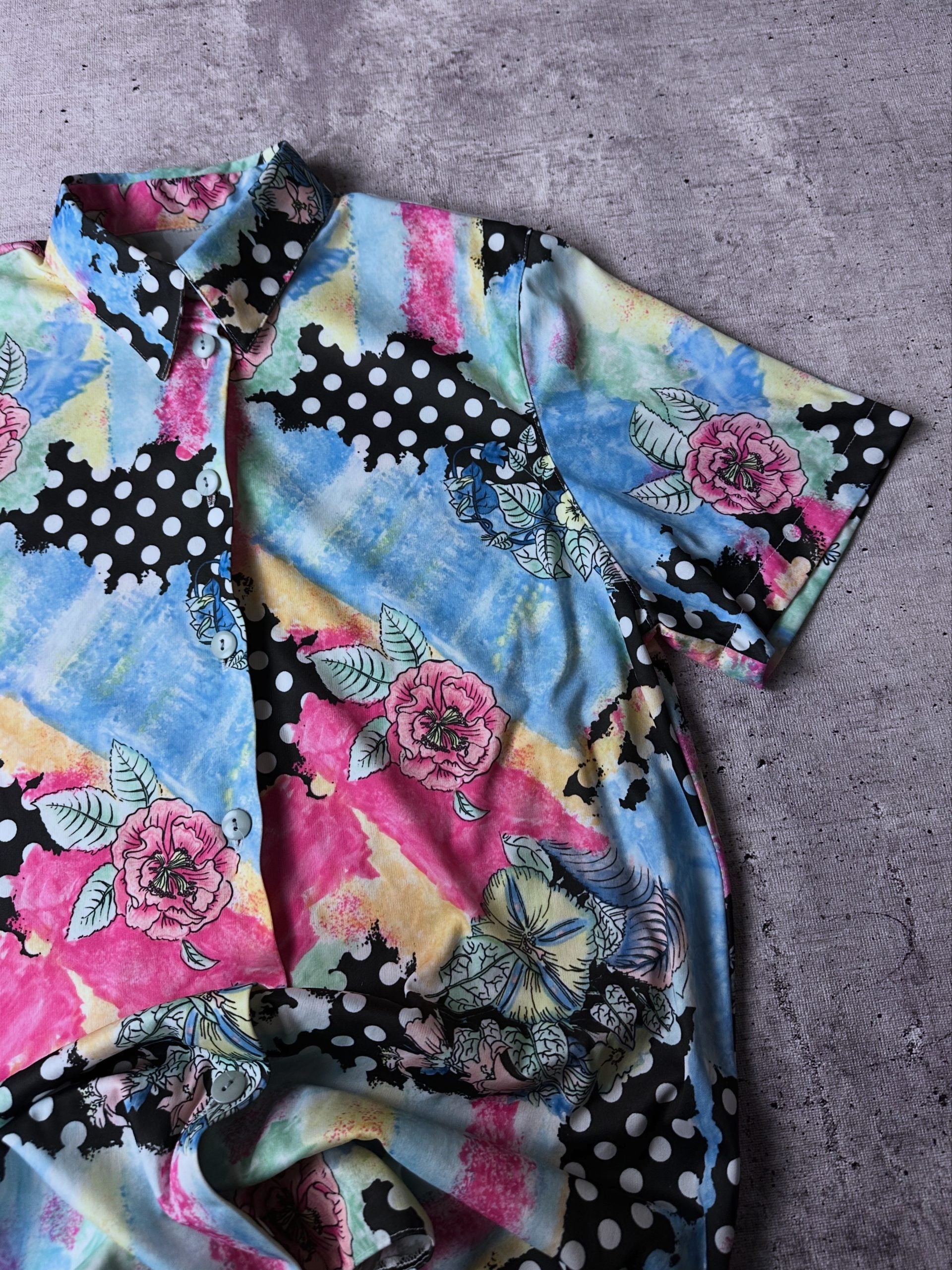 Blusa Vintage (Azul/Flores)