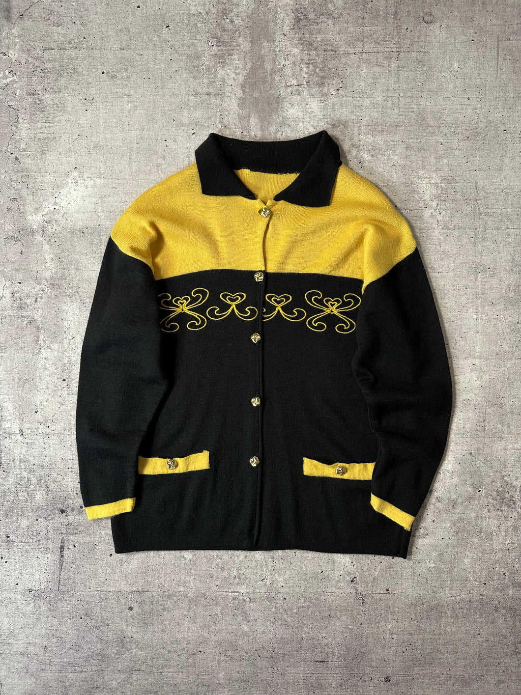 Chaleco Vintage Negro y Amarillo