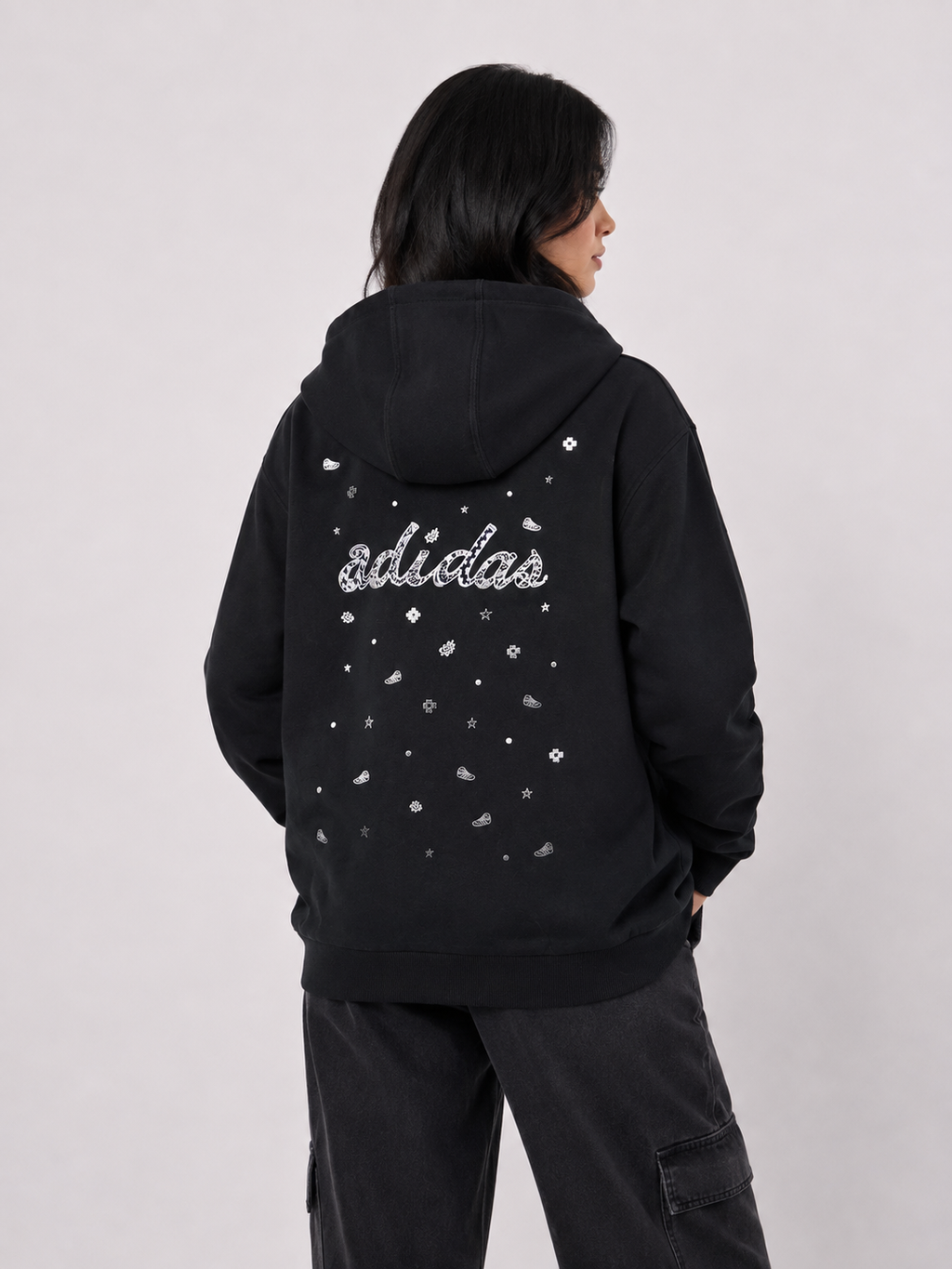 Poleron Adidas Negro con cierre