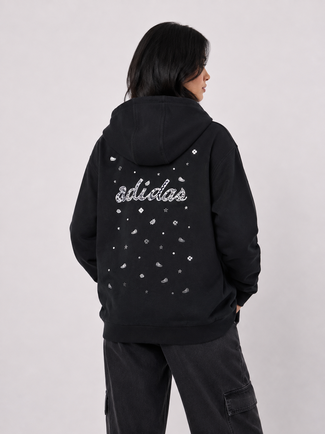Poleron Adidas Negro con cierre