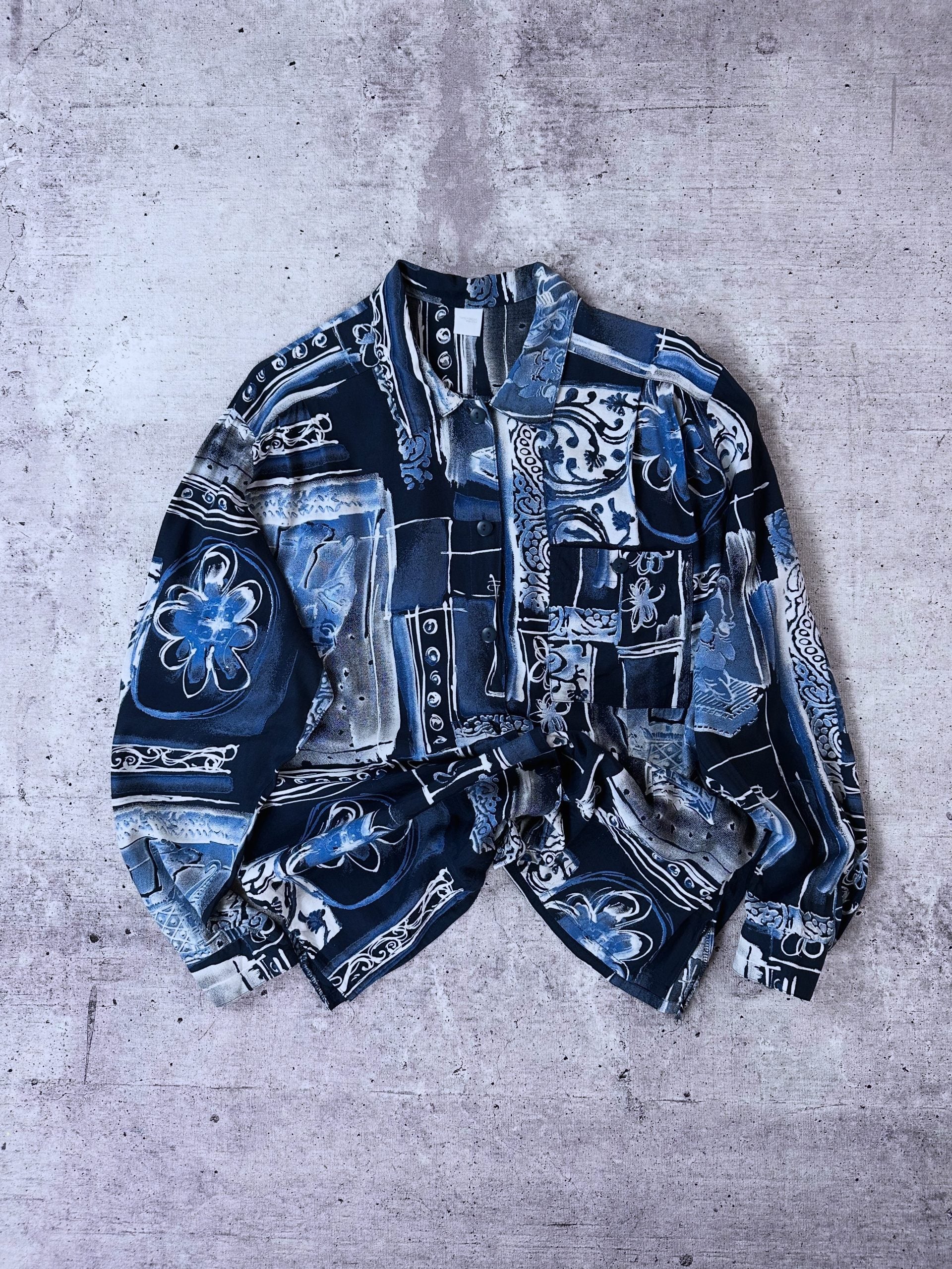 Blusa Vintage (Azul/Negro)