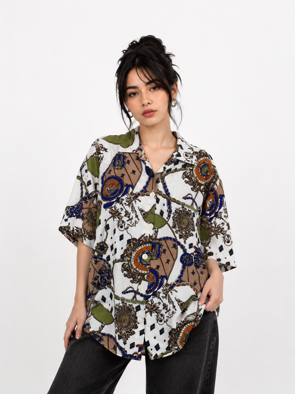 Blusa Vintage (Flores/Blanca)